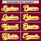 Custom Crimson Gold Grid Blur Pattern Authentic Baseball Jersey