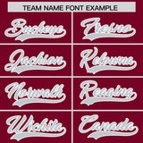 Custom Crimson Silver Grid Blur Pattern Authentic Baseball Jersey