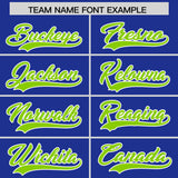 Custom Royal Neon Green Grid Blur Pattern Authentic Baseball Jersey
