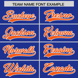 Custom Royal Orange Grid Blur Pattern Authentic Baseball Jersey