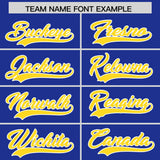 Custom Royal Gold Grid Blur Pattern Authentic Baseball Jersey