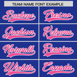 Custom Royal Pink Grid Blur Pattern Authentic Baseball Jersey
