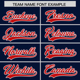 Custom Navy Red Grid Blur Pattern Authentic Baseball Jersey