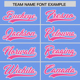 Custom Light Blue White Grid Blur Pattern Authentic Baseball Jersey