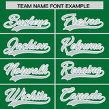 Custom Kelly Green Silver Grid Blur Pattern Authentic Baseball Jersey