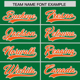 Custom Kelly Green Orange Grid Blur Pattern Authentic Baseball Jersey