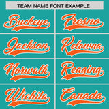 Custom Aqua Orange Grid Blur Pattern Authentic Baseball Jersey