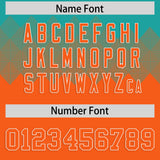 Custom Aqua Orange Grid Blur Pattern Authentic Baseball Jersey