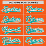 Custom Orange Aqua Grid Blur Pattern Authentic Baseball Jersey