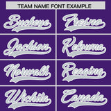 Custom Purple Silver Grid Blur Pattern Authentic Baseball Jersey