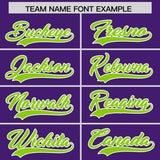 Custom Purple Neon Green Grid Blur Pattern Authentic Baseball Jersey