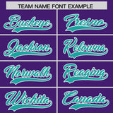 Custom Purple Aqua Grid Blur Pattern Authentic Baseball Jersey
