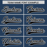 Custom Midnight Blue White Grid Blur Pattern Authentic Baseball Jersey