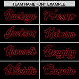 Custom Black Red Grid Blur Pattern Authentic Baseball Jersey