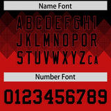 Custom Black Red Grid Blur Pattern Authentic Baseball Jersey