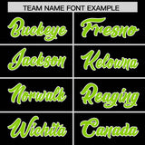 Custom Black Neon Green Grid Blur Pattern Authentic Baseball Jersey