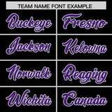 Custom Black Purple Grid Blur Pattern Authentic Baseball Jersey