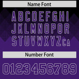 Custom Black Purple Grid Blur Pattern Authentic Baseball Jersey