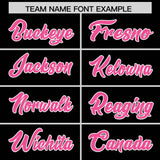 Custom Black Pink Grid Blur Pattern Authentic Baseball Jersey