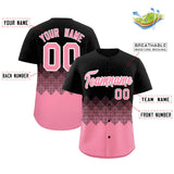 Custom Black Light Pink Grid Blur Pattern Authentic Baseball Jersey