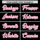 Custom Black Light Pink Grid Blur Pattern Authentic Baseball Jersey