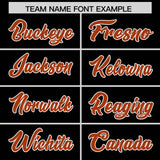 Custom Black Texas Orange Grid Blur Pattern Authentic Baseball Jersey
