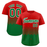 Custom Red Kelly Green Grid Blur Pattern Authentic Baseball Jersey