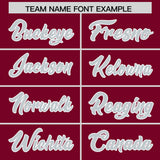 Custom Crimson Silver Grid Blur Pattern Authentic Baseball Jersey
