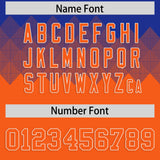Custom Royal Orange Grid Blur Pattern Authentic Baseball Jersey