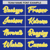 Custom Royal Gold Grid Blur Pattern Authentic Baseball Jersey
