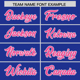 Custom Royal Pink Grid Blur Pattern Authentic Baseball Jersey