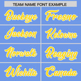 Custom Light Blue Gold Grid Blur Pattern Authentic Baseball Jersey