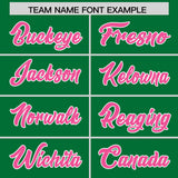 Custom Kelly Green Pink Grid Blur Pattern Authentic Baseball Jersey