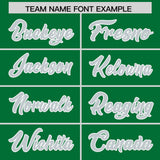 Custom Kelly Green Silver Grid Blur Pattern Authentic Baseball Jersey