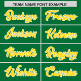 Custom Kelly Green Gold Grid Blur Pattern Authentic Baseball Jersey