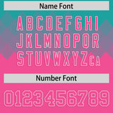 Custom Aqua Pink Grid Blur Pattern Authentic Baseball Jersey