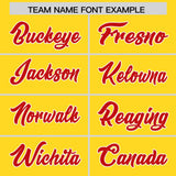 Custom Gold Red Grid Blur Pattern Authentic Baseball Jersey