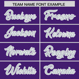 Custom Purple Silver Grid Blur Pattern Authentic Baseball Jersey
