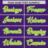 Custom Purple Neon Green Grid Blur Pattern Authentic Baseball Jersey