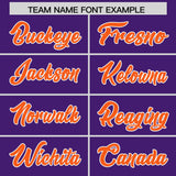 Custom Purple Orange Grid Blur Pattern Authentic Baseball Jersey