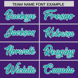 Custom Purple Aqua Grid Blur Pattern Authentic Baseball Jersey