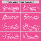 Custom Pink White Grid Blur Pattern Authentic Baseball Jersey