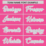 Custom Pink Silver Grid Blur Pattern Authentic Baseball Jersey