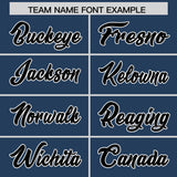 Custom Midnight Blue White Grid Blur Pattern Authentic Baseball Jersey