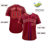 Custom Classic Style Baseball Jersey Personalized Gradient Ribbed Design Short Sleeve Button Down Hipster Jersey For Unisex