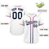 Custom Classic Style Personalized Gradient Ribbed Design Short Sleeve Button Down Baseball Jersey