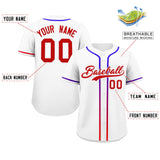 Custom Classic Style Personalized Gradient Ribbed Design Short Sleeve Button Down Baseball Jersey Shirt