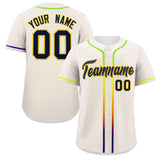 Custom Classic Style Baseball Jersey Personalized Gradient Ribbed Design Hiphop Jersey for Party For Fans