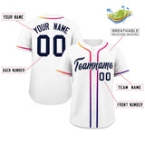 Custom Classic Style Baseball Jersey Personalized Gradient Ribbed Design Short Sleeve Button Down Casual Hiphop Shirts