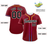 Custom Classic Style Baseball Jersey Personalized Gradient Ribbed Design Short Sleeve Button Down Casual Hiphop Shirts